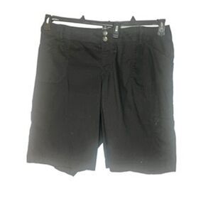 Lane Bryant Black Chino Bermuda Cargo Dress Shorts Plus Size 18 Long Y2K Cotton
